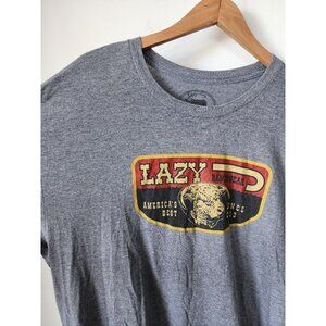 Lazy J Ranchwear grey America's best short sleeve T-shirt 2XL
